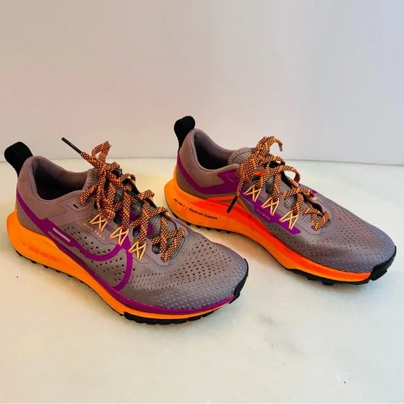 Nike React Pegasus Trail Purple and Orange Athletic Shoes Sz 6.5 - Picture 6 of 9
